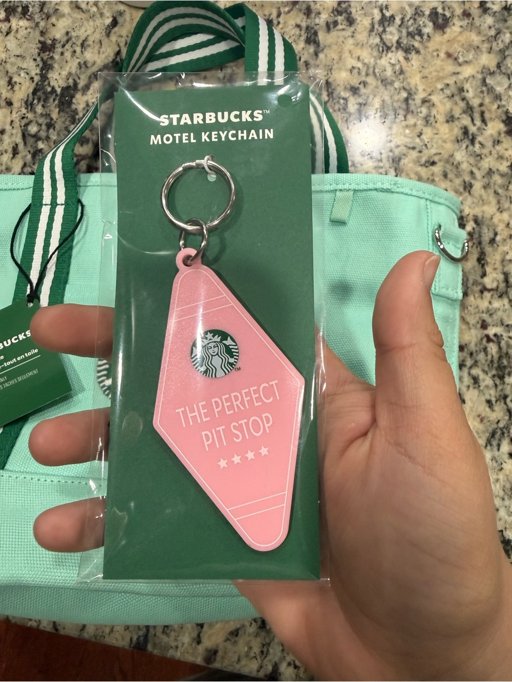 Starbucks Road Trip Limited Edition Mint Tote & Keychain - Picture 2 of 4